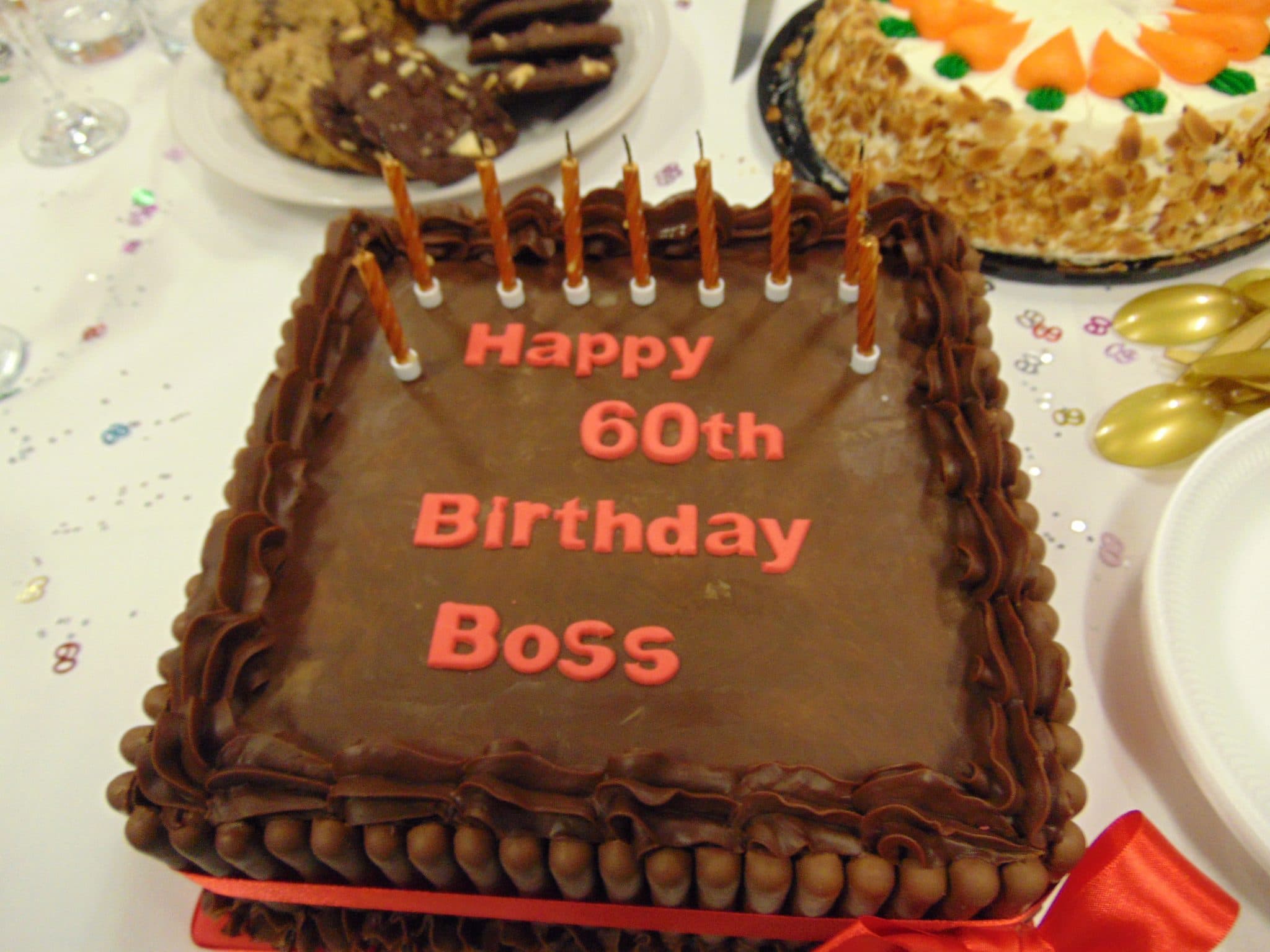 Happy 60th birthday boss cake