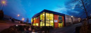 View of the JCW building at night