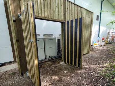 JCW Acoustics absorbent soundscreen installed at Amazon Southampton